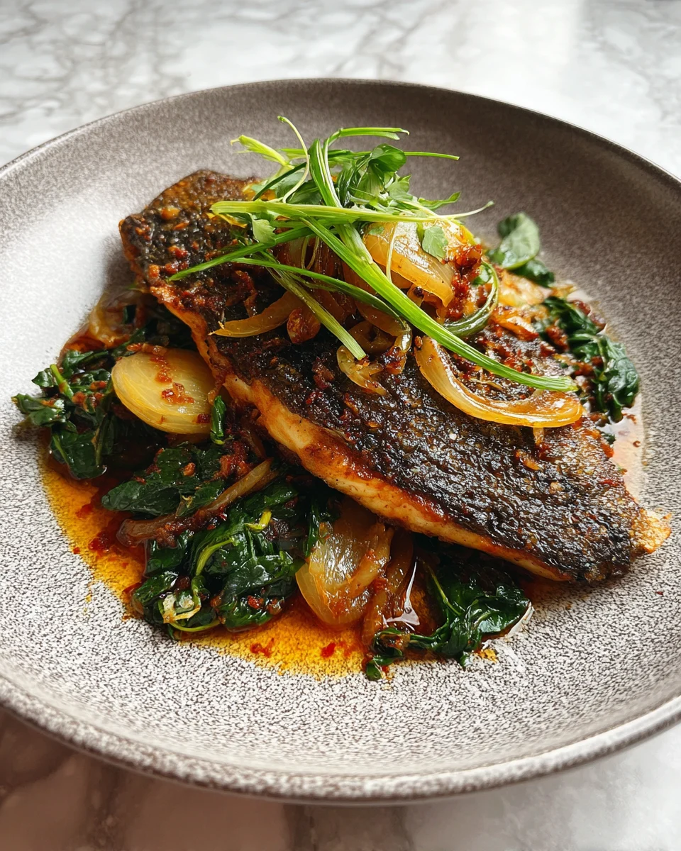 Ginger Onion Fried Sea Bass