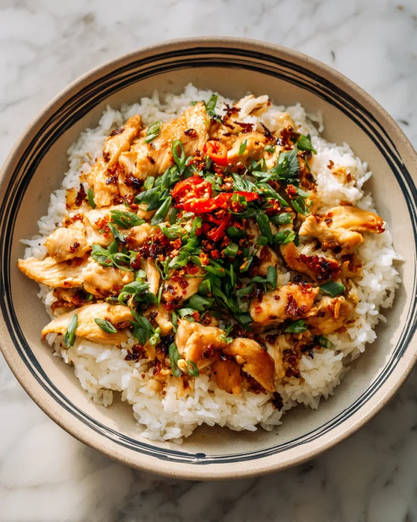Delicious Ginger Scallion Chicken Rice Recipe