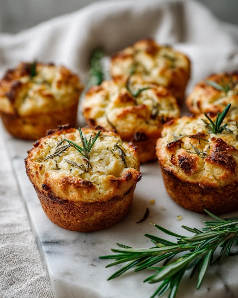 Golden Crust Garlic Rosemary Focaccia Muffins
