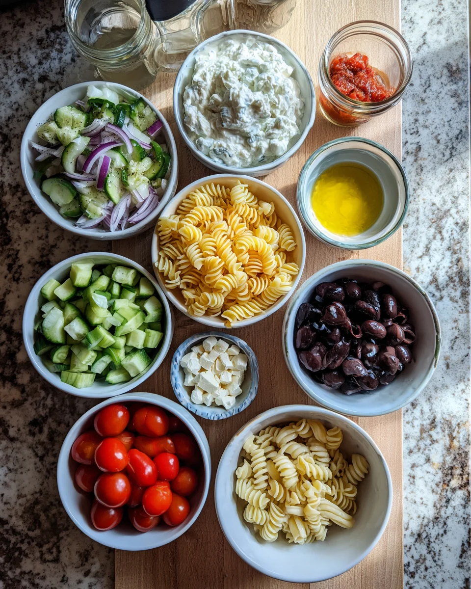 Greek Yogurt Ranch Pasta Salad