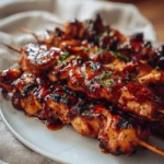 Grilled Honey BBQ Chicken Skewers