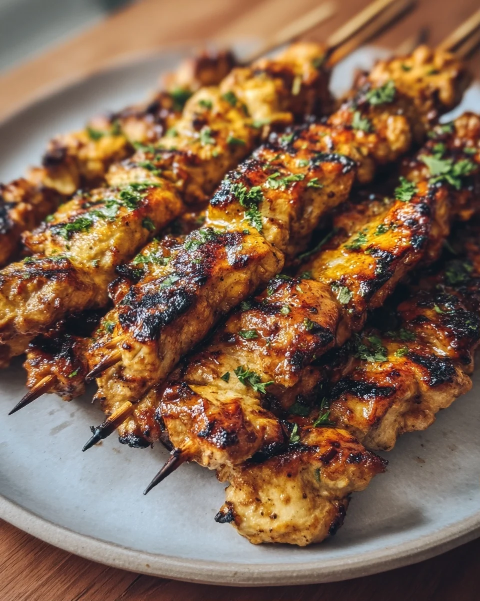 Grilled Honey BBQ Chicken Skewers