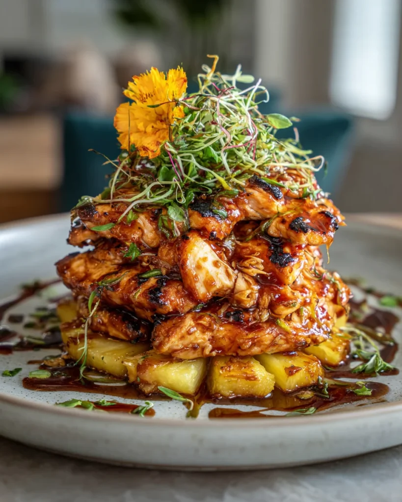 Hawaiian Huli Huli Chicken Stack