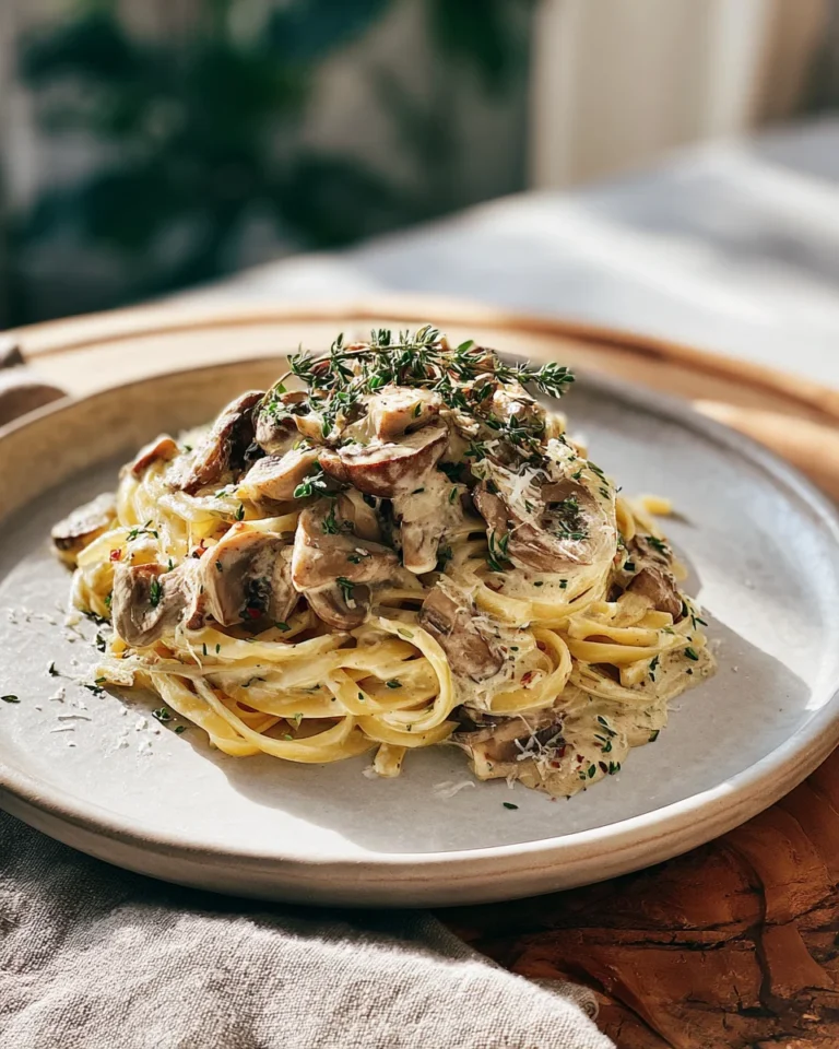 Herbed Mushroom Cream Linguine