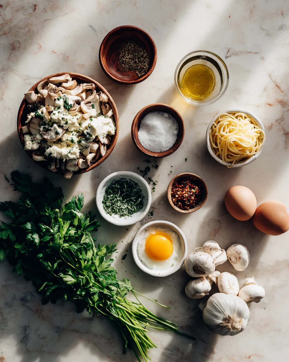 Herbed Mushroom Cream Linguine