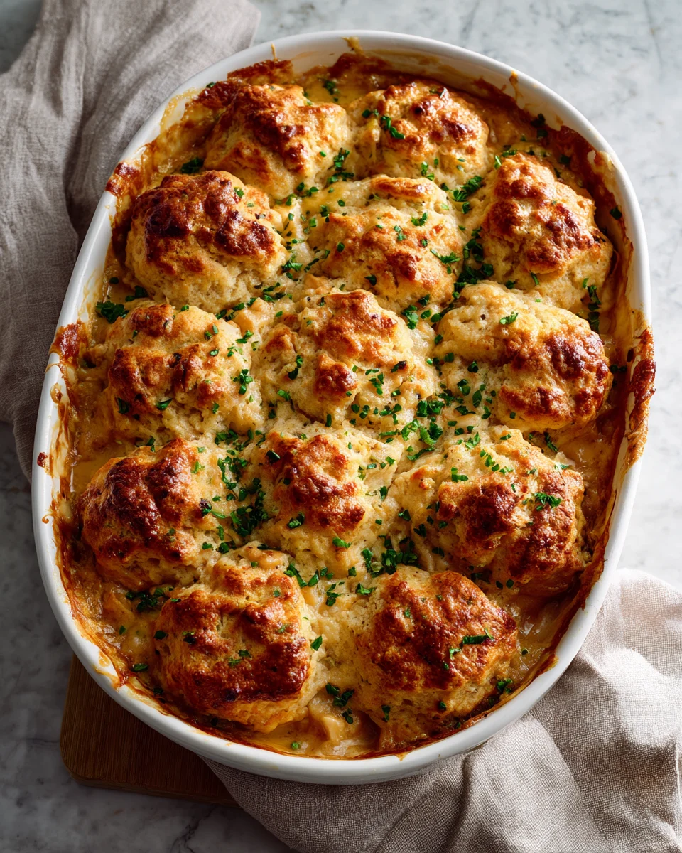 Honey Dijon Chicken Biscuit Casserole