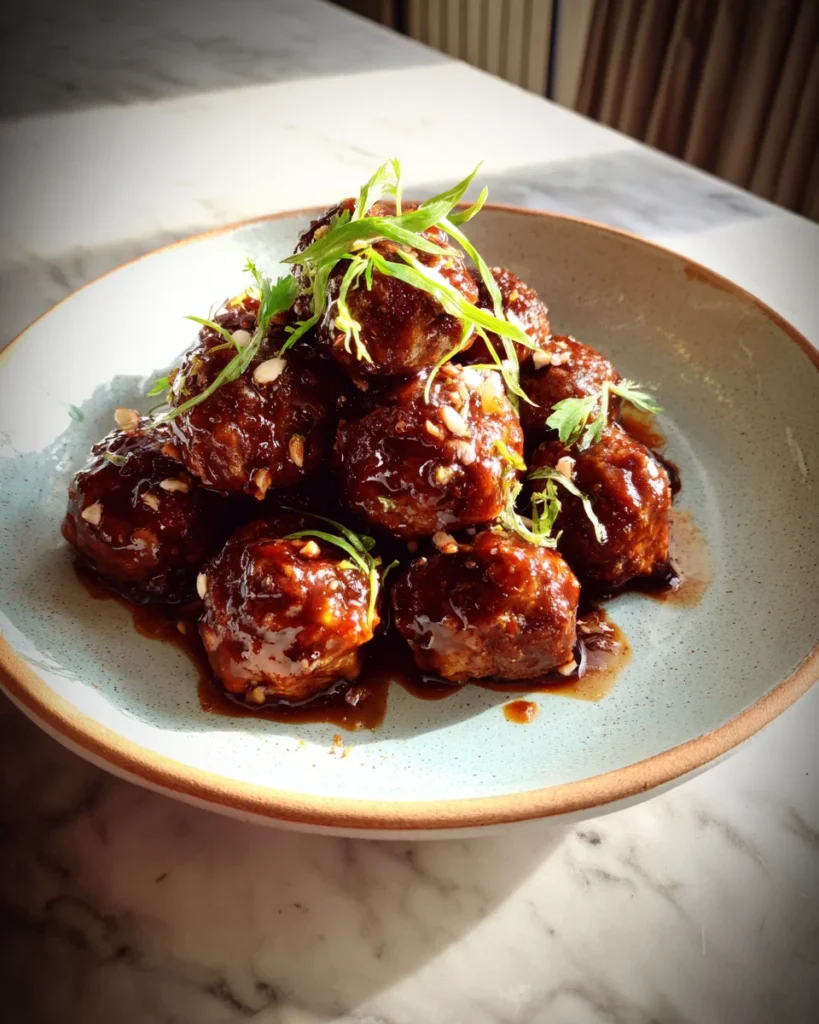 Honey Garlic Glazed Meatball Dinner