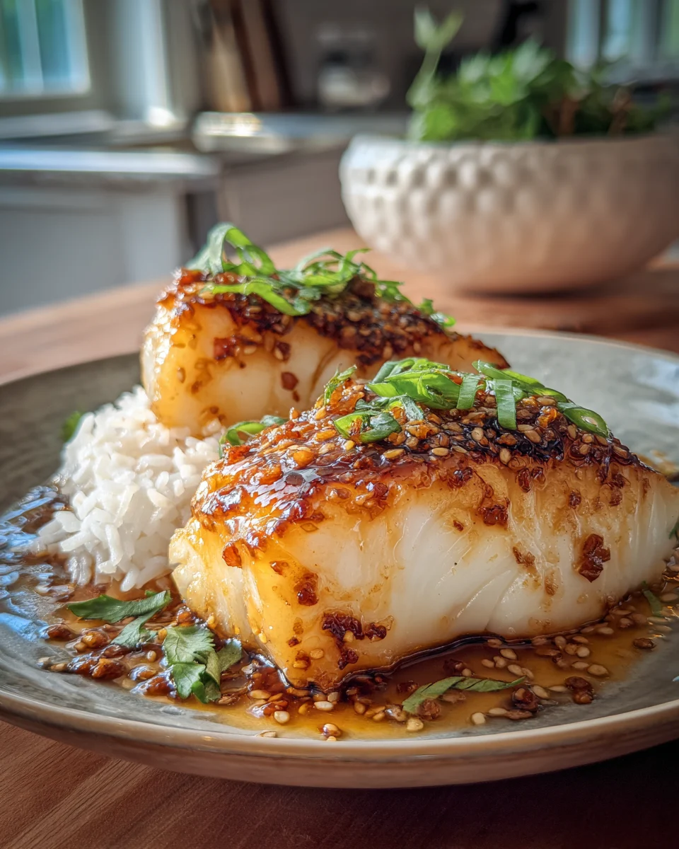 Honey Ginger Glazed Cod Fillets