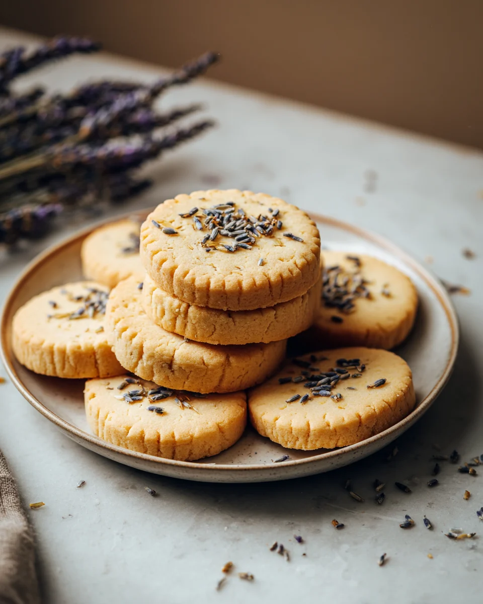 Honey Lavender Shortbread Cookies