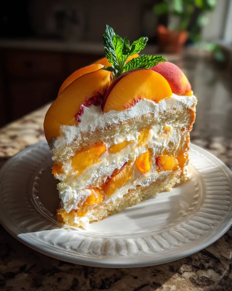 Honey Peach Mascarpone Layer Cake