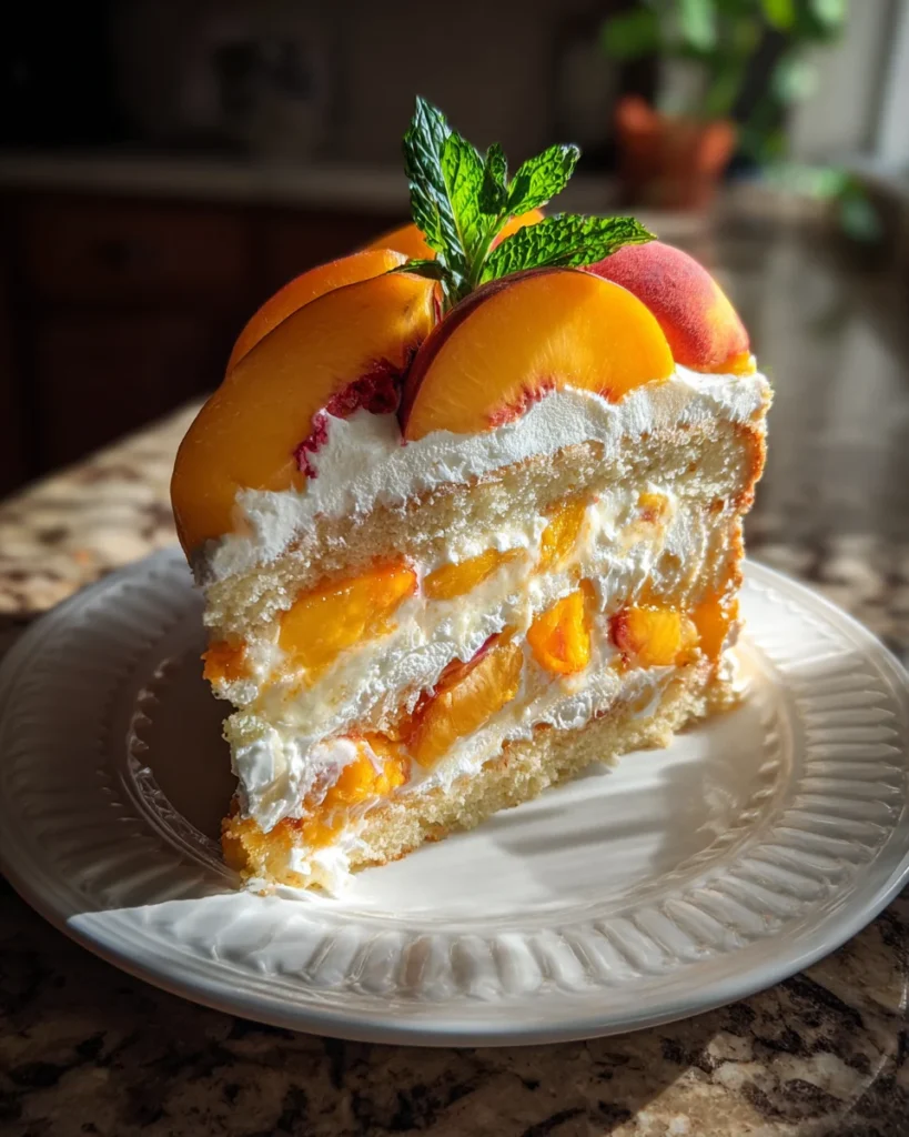 Honey Peach Mascarpone Layer Cake