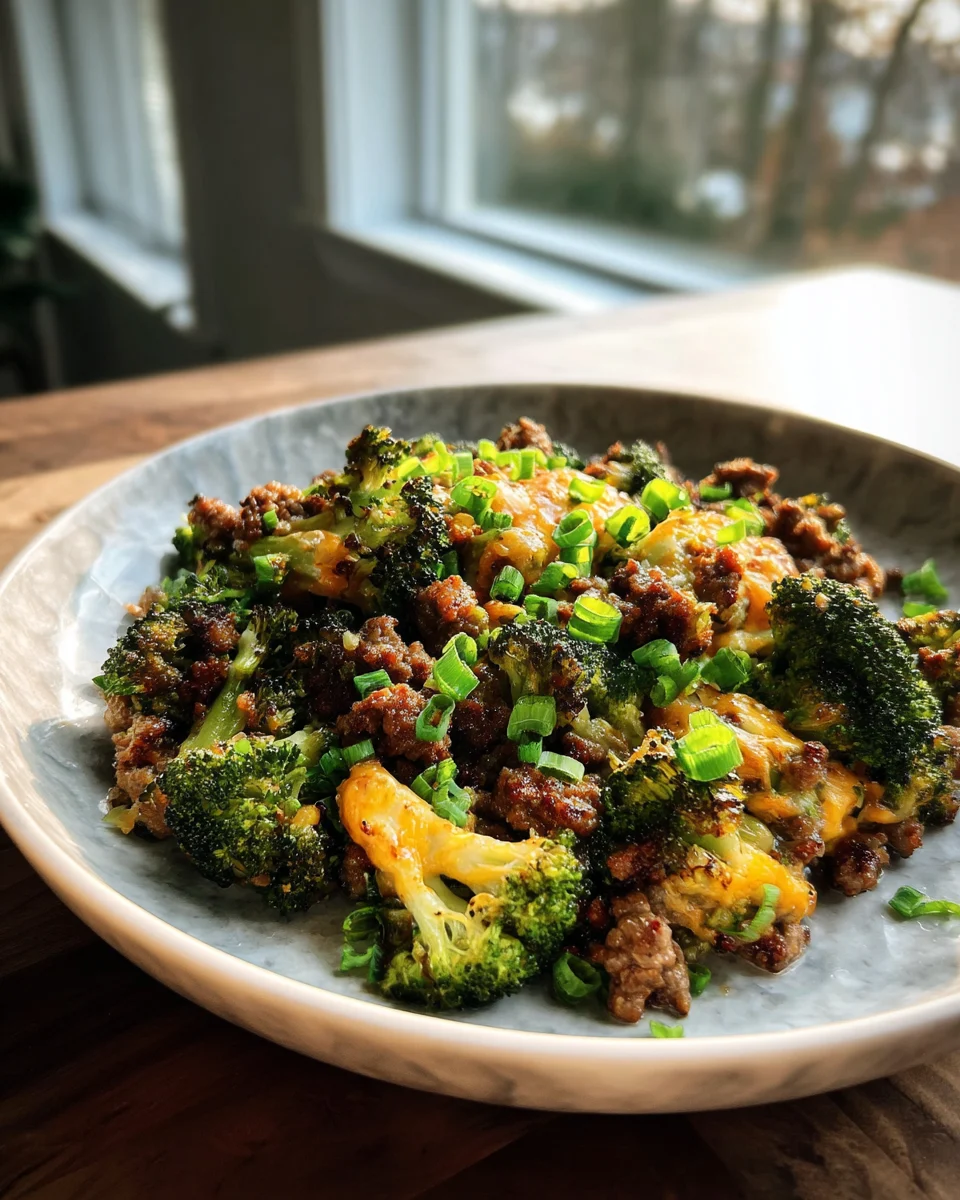 Keto Hamburger Broccoli Skillet