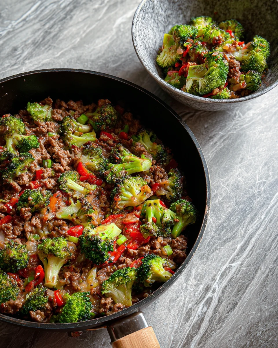 Keto Hamburger Broccoli Skillet