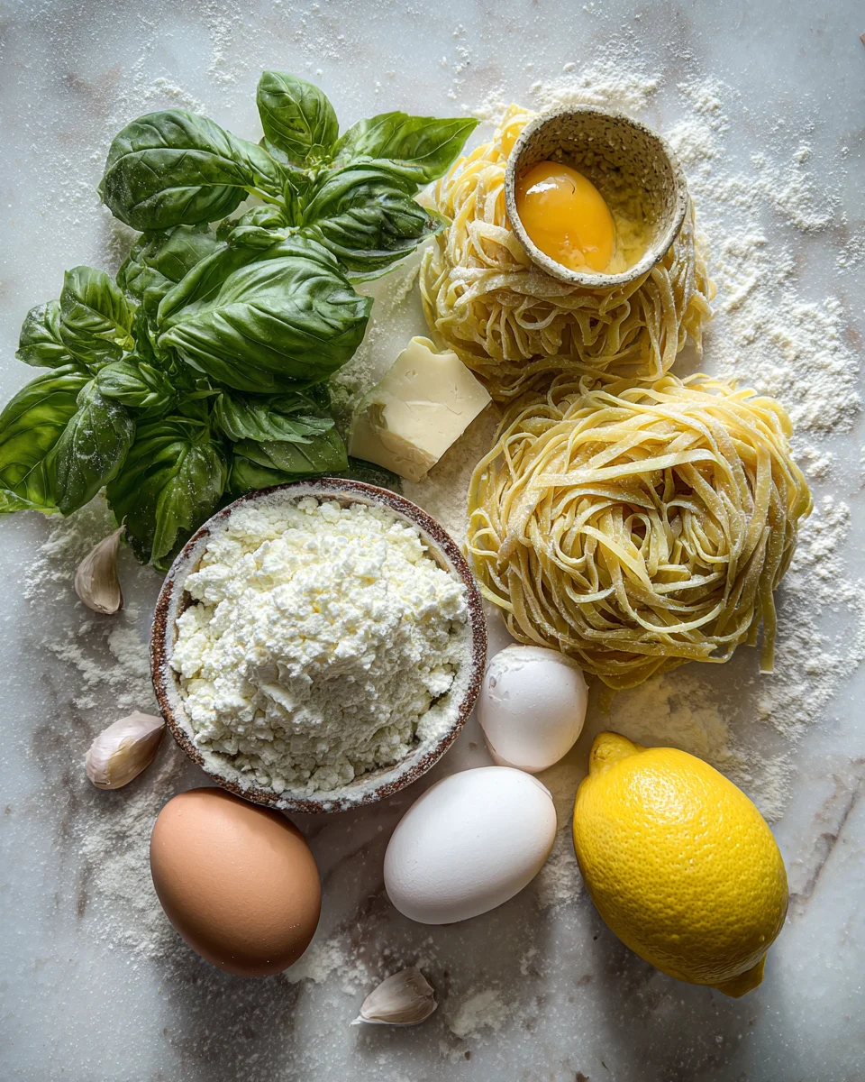 Lemon Basil Ricotta Pasta Twirls