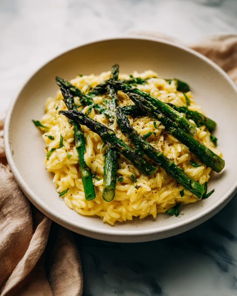 Lemon Butter Asparagus Orzo