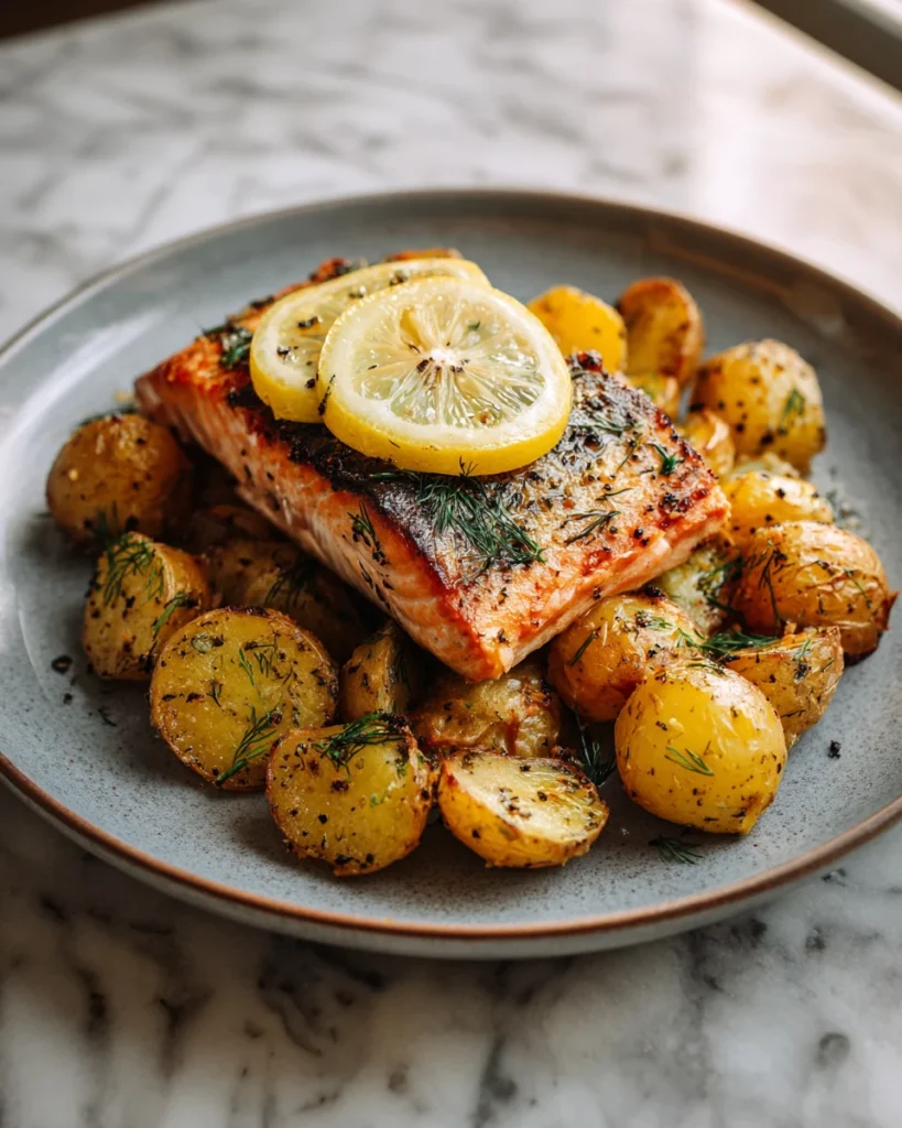 Lemon Dill Salmon Potato Skillet