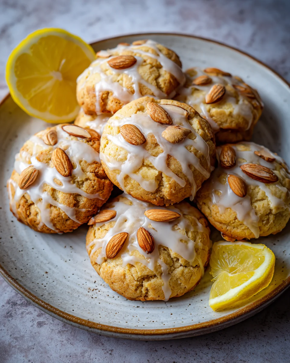 Lemon Glazed Almond Cookies