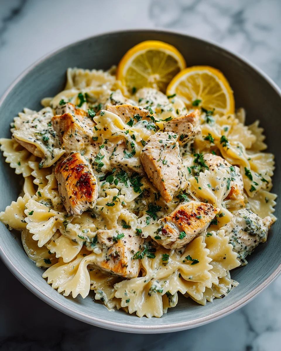 Lemon Herb Chicken Bowtie Pasta