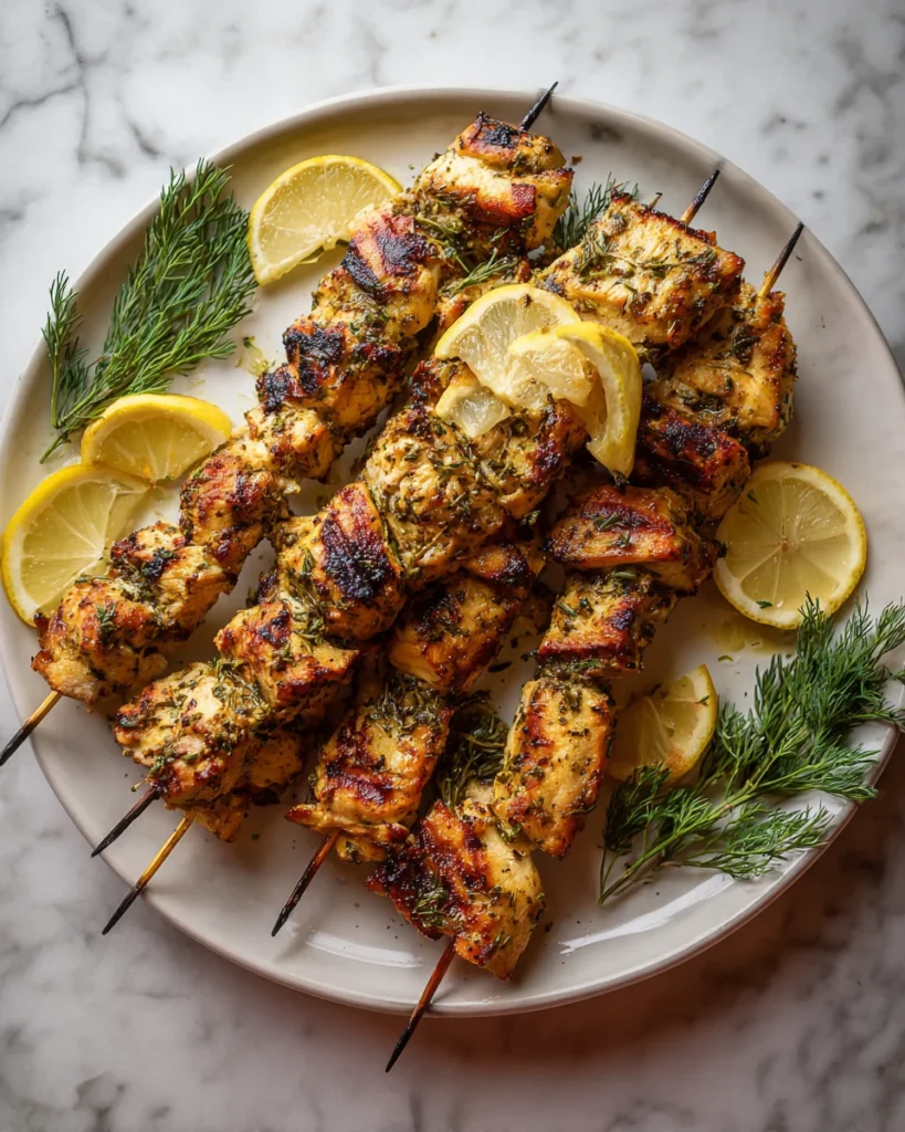 Lemon Herb Grilled Chicken Skewers