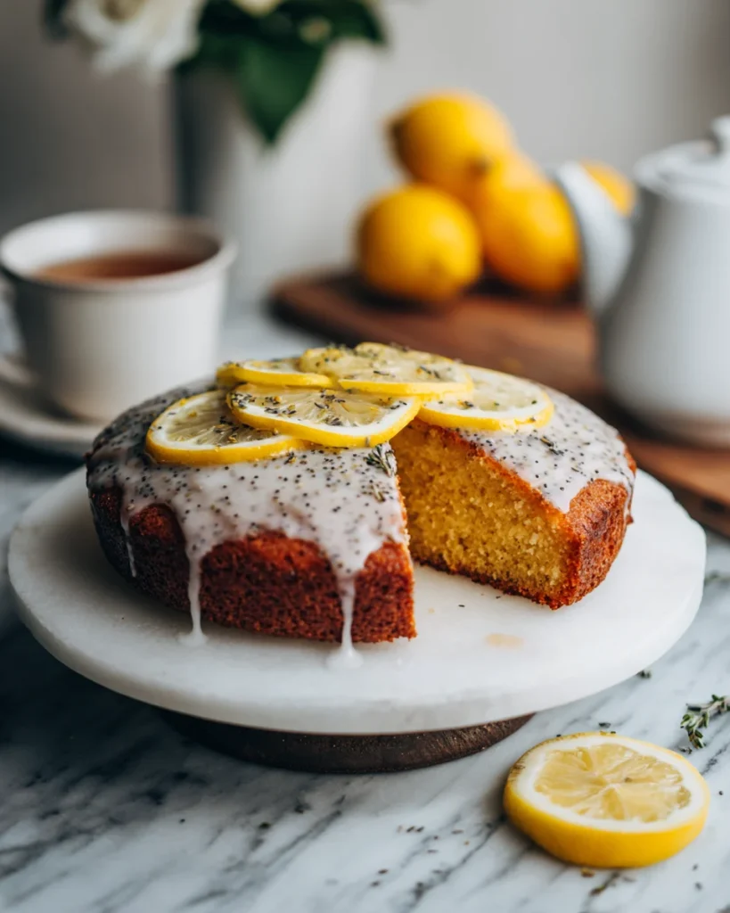 Lemon Honey Poppy Seed Tea Cake