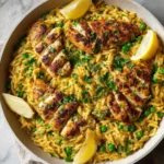 Lemon Pepper Chicken Orzo Skillet