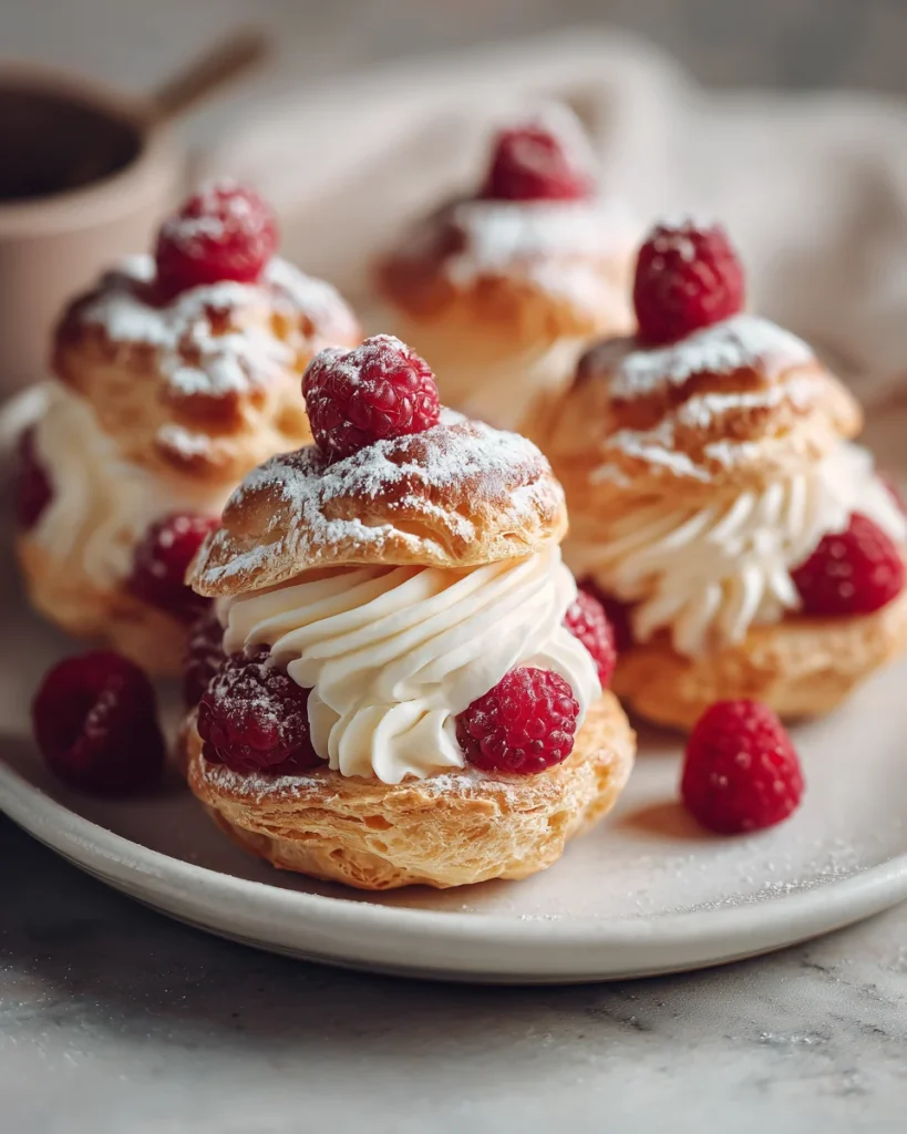 Lemon Raspberry Cream Puff Pastries