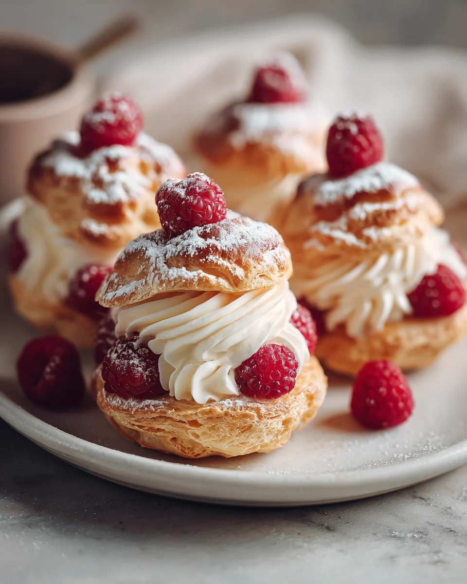 Lemon Raspberry Cream Puff Pastries