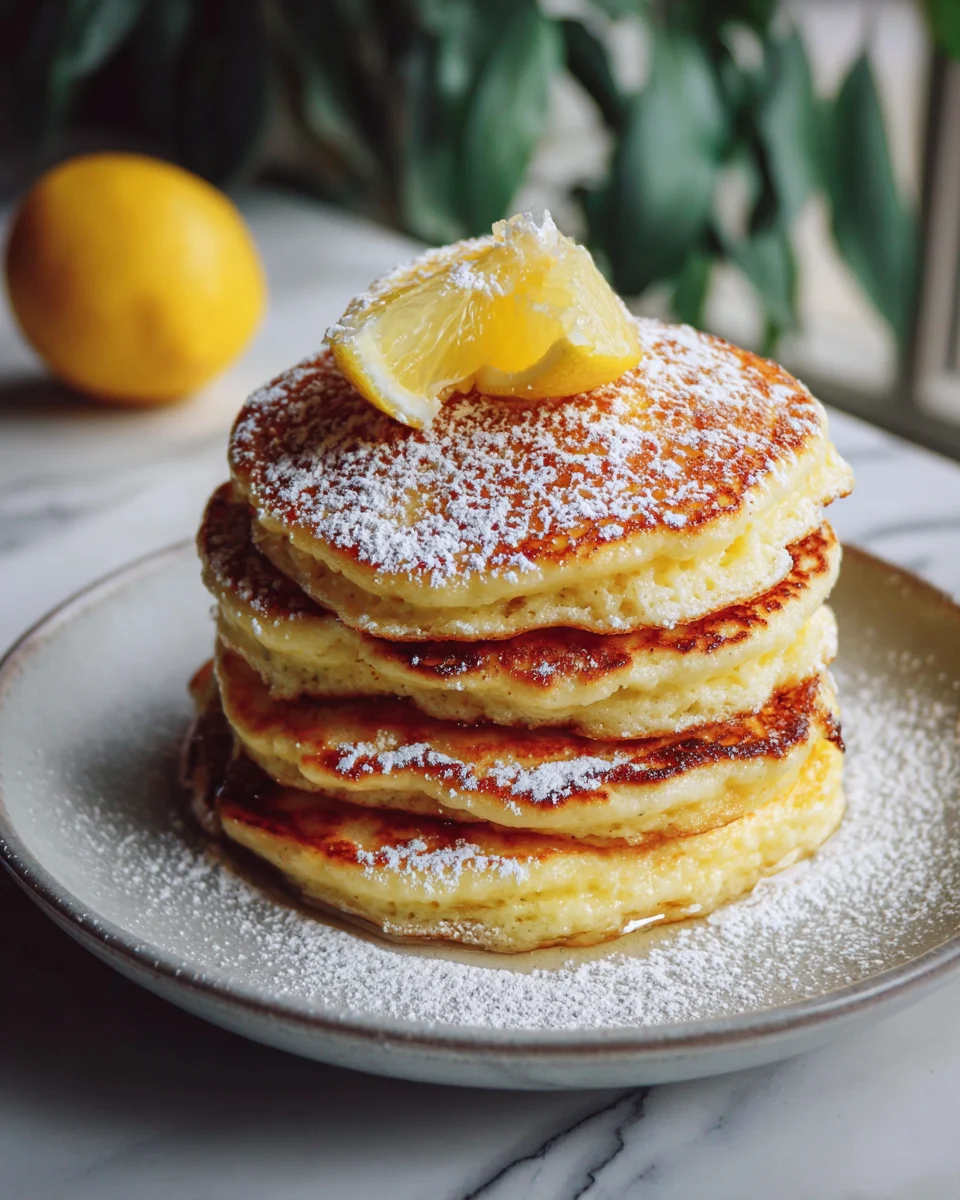 Lemon Ricotta Pancake Cake Stack
