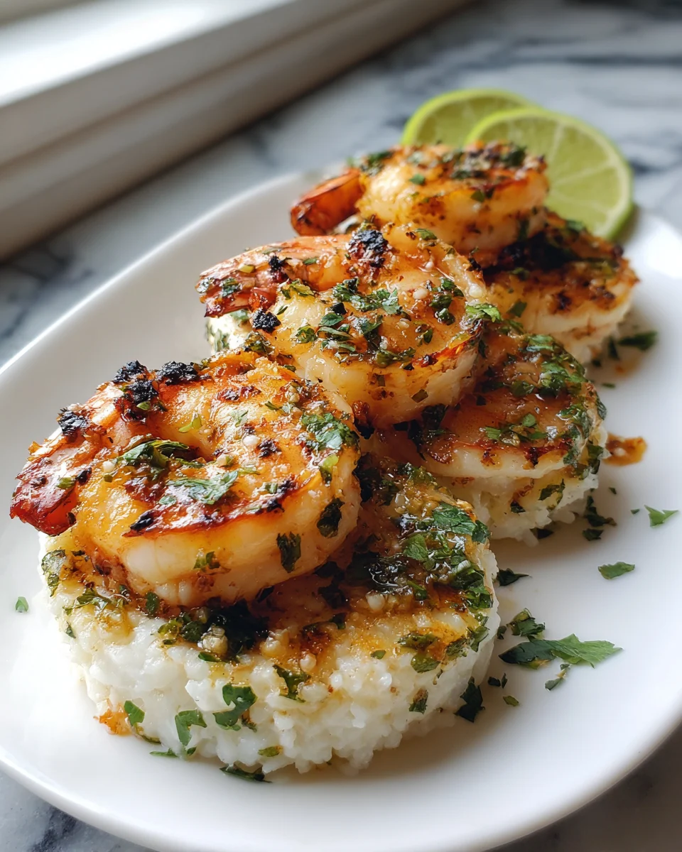 Lime Cilantro Shrimp Rice Cakes