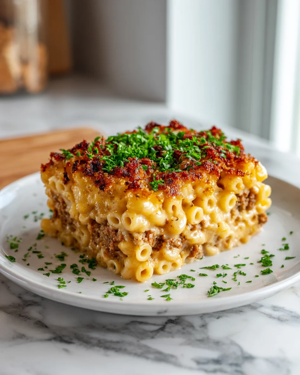 Mac and Cheese Meatloaf Casserole Delight
