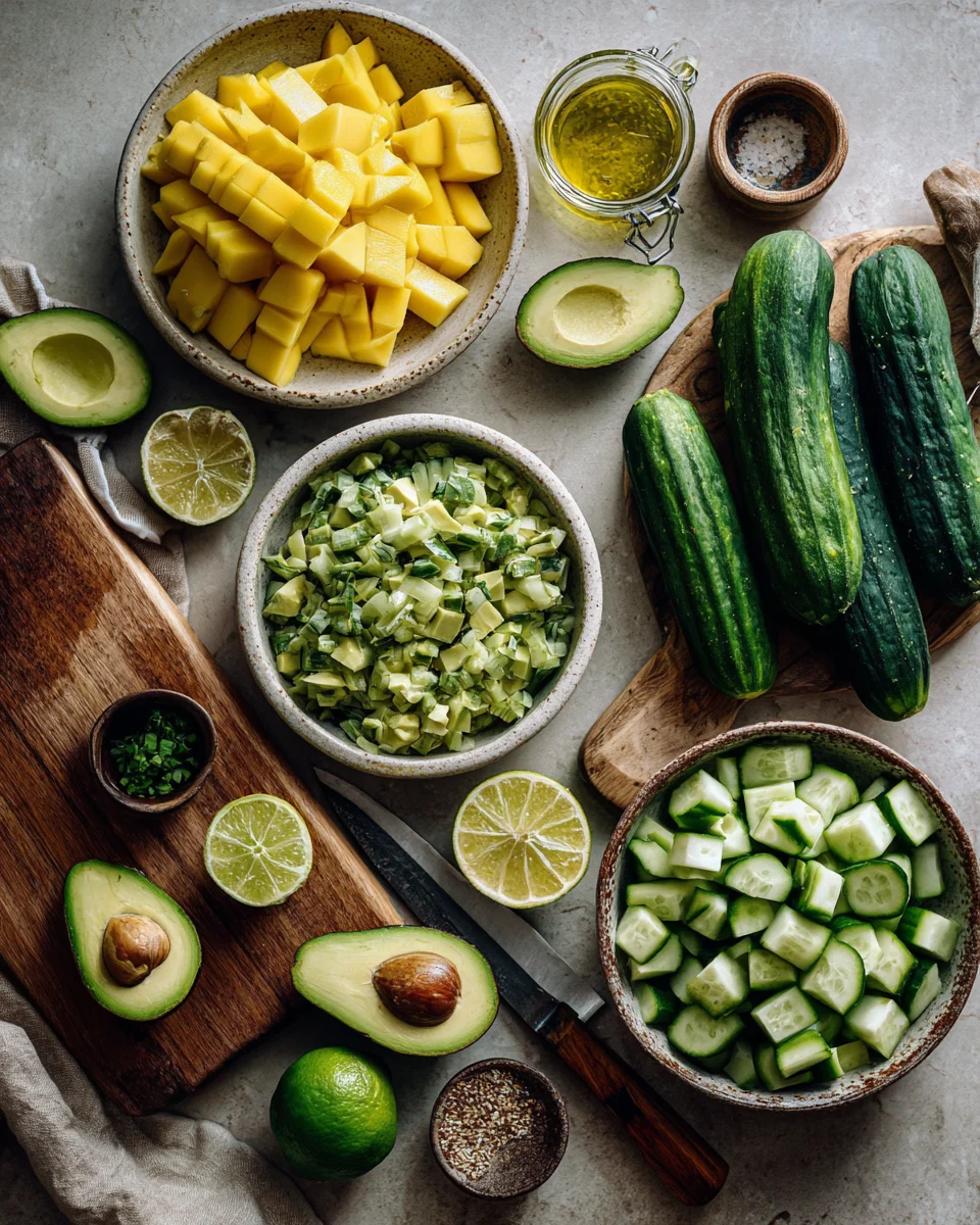 Mango Avocado Cucumber Lime Salad