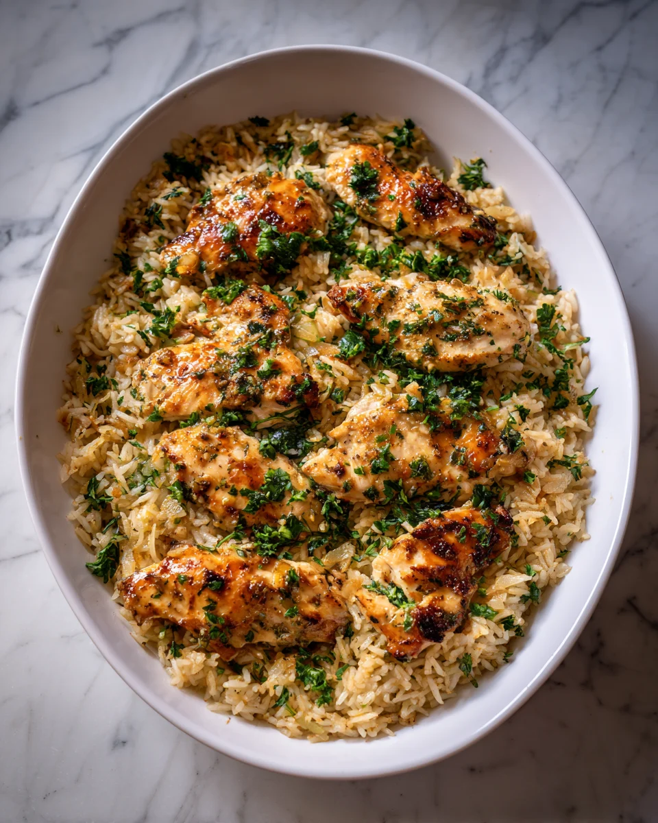Maple Garlic Chicken Rice Bake