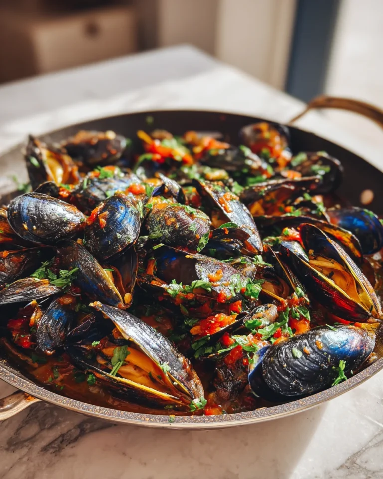 Mediterranean Garlic Mussel Skillet