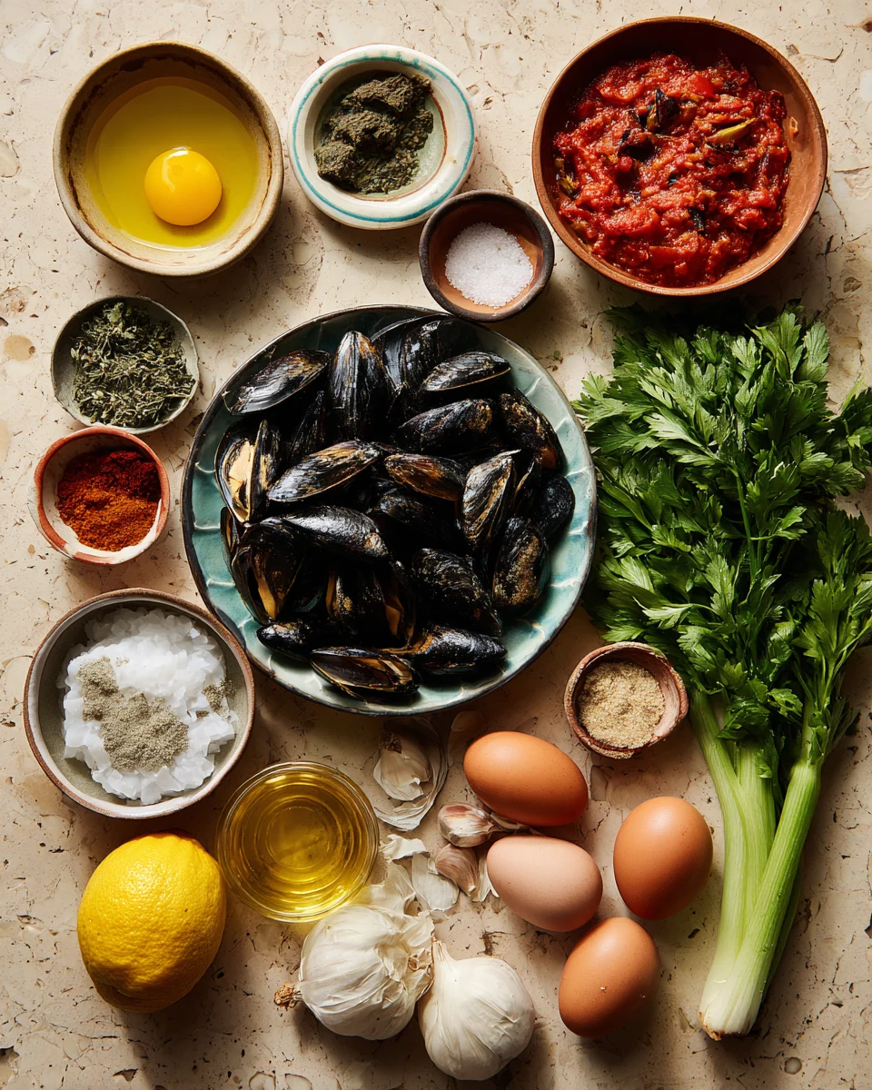 Mediterranean Garlic Mussel Skillet