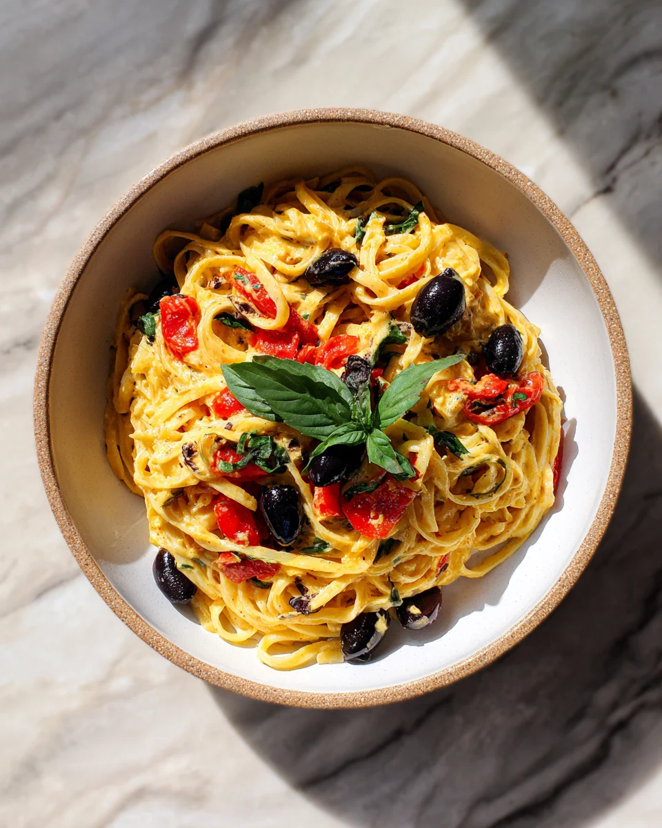 Mediterranean Olive Pasta Dish