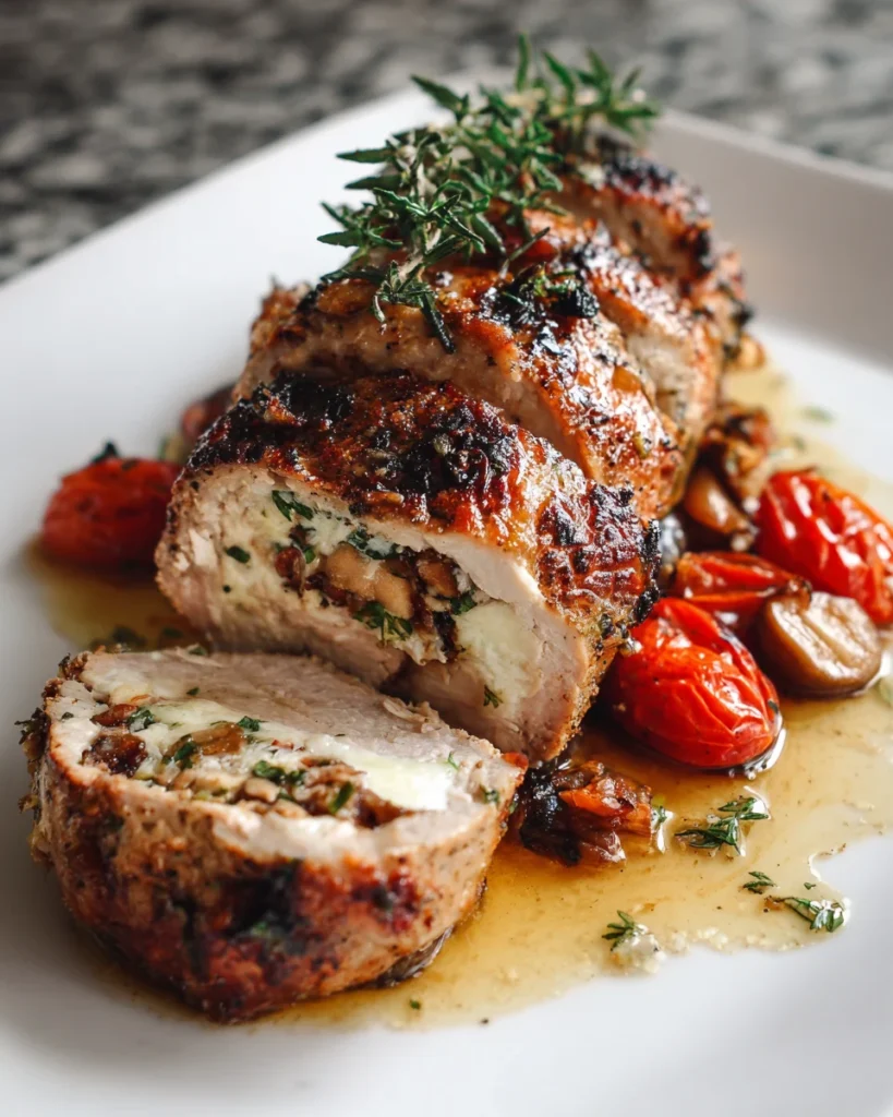 Mediterranean Stuffed Pork Tenderloin