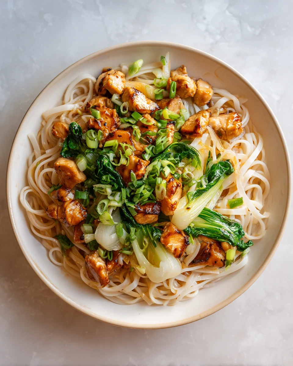 Miso Honey Chicken Rice Noodles