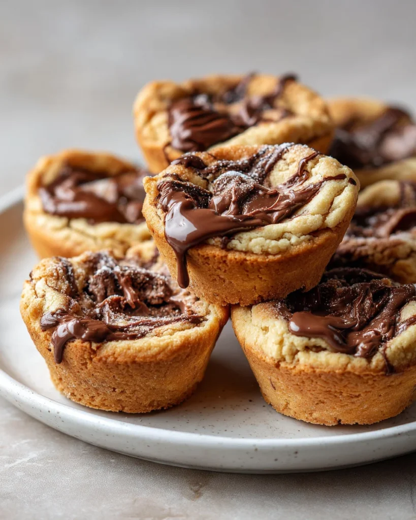 Molten Nutella Stuffed Cookie Cups