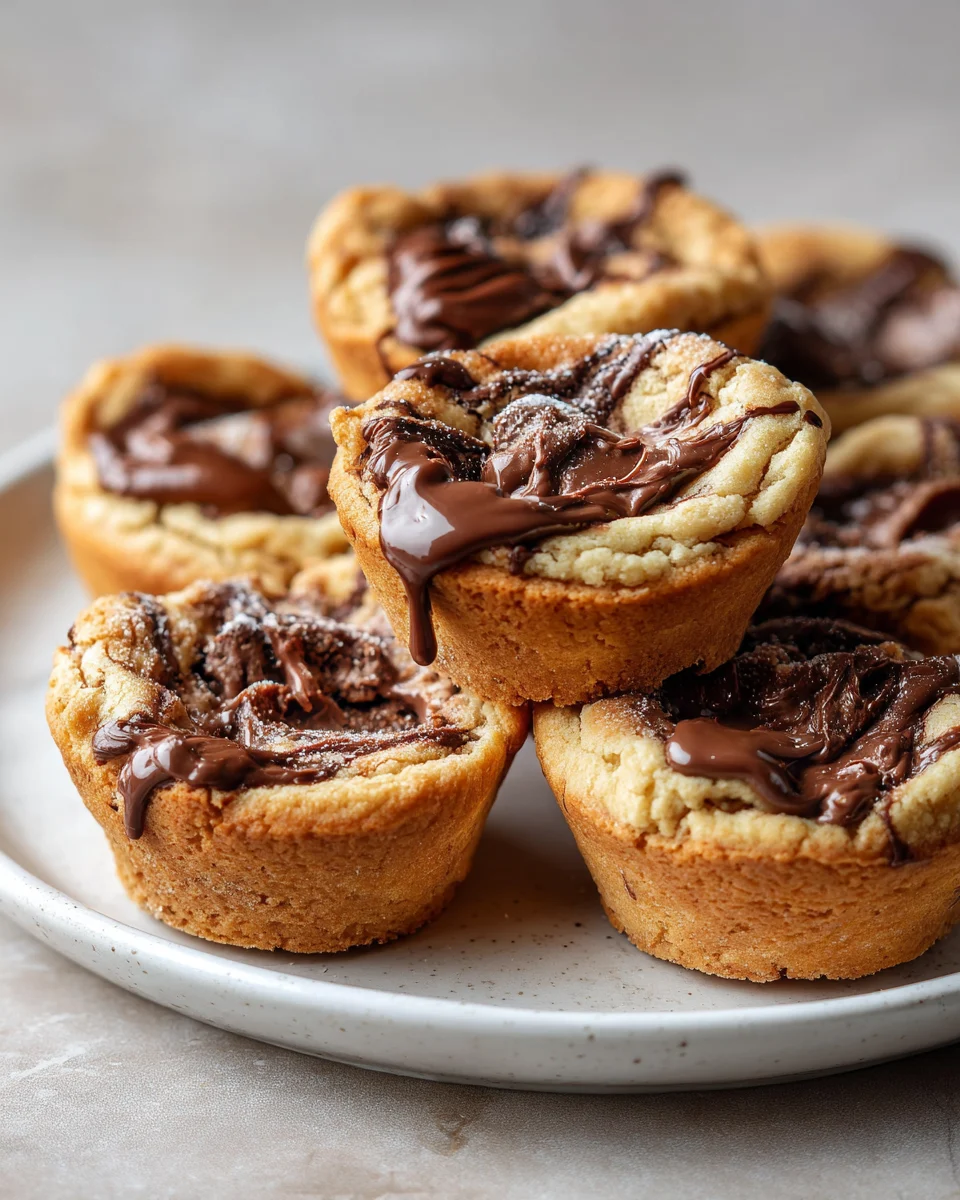 Molten Nutella Stuffed Cookie Cups