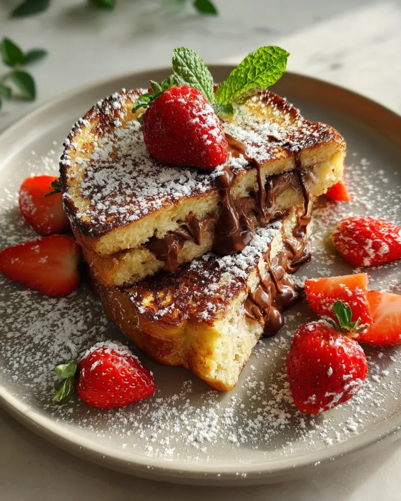 Nutella Stuffed Brioche French Toast
