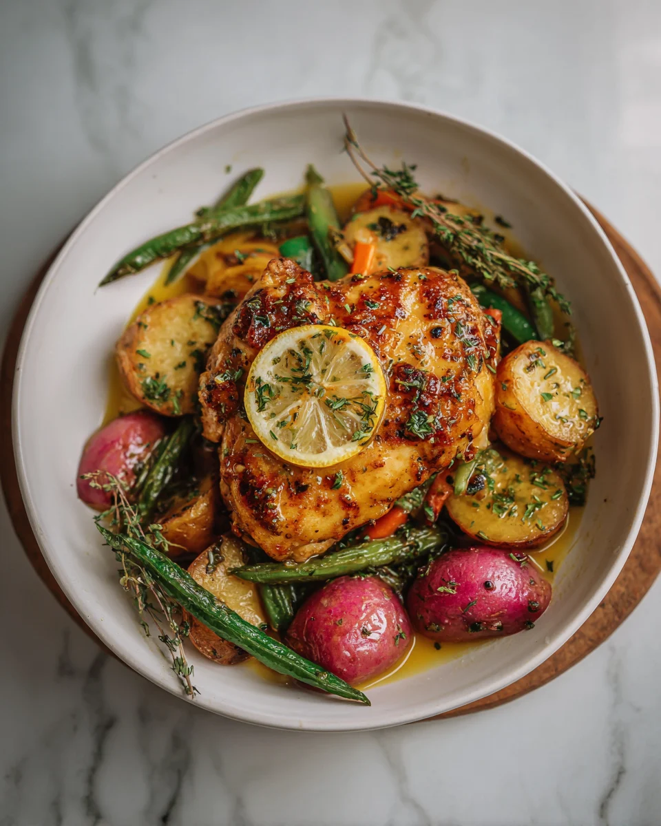 One Pan Honey Lemon Chicken And Veggies Recipe