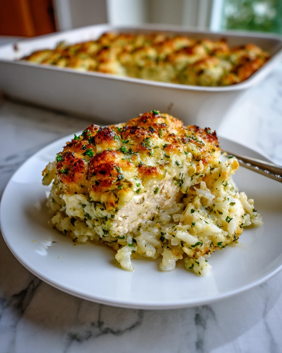 Parmesan Herb Chicken Rice Casserole