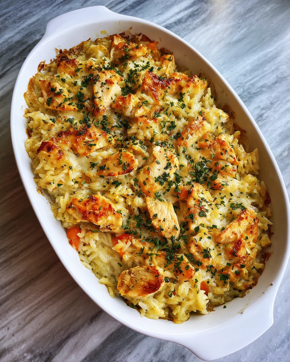 Parmesan Herb Chicken Rice Casserole