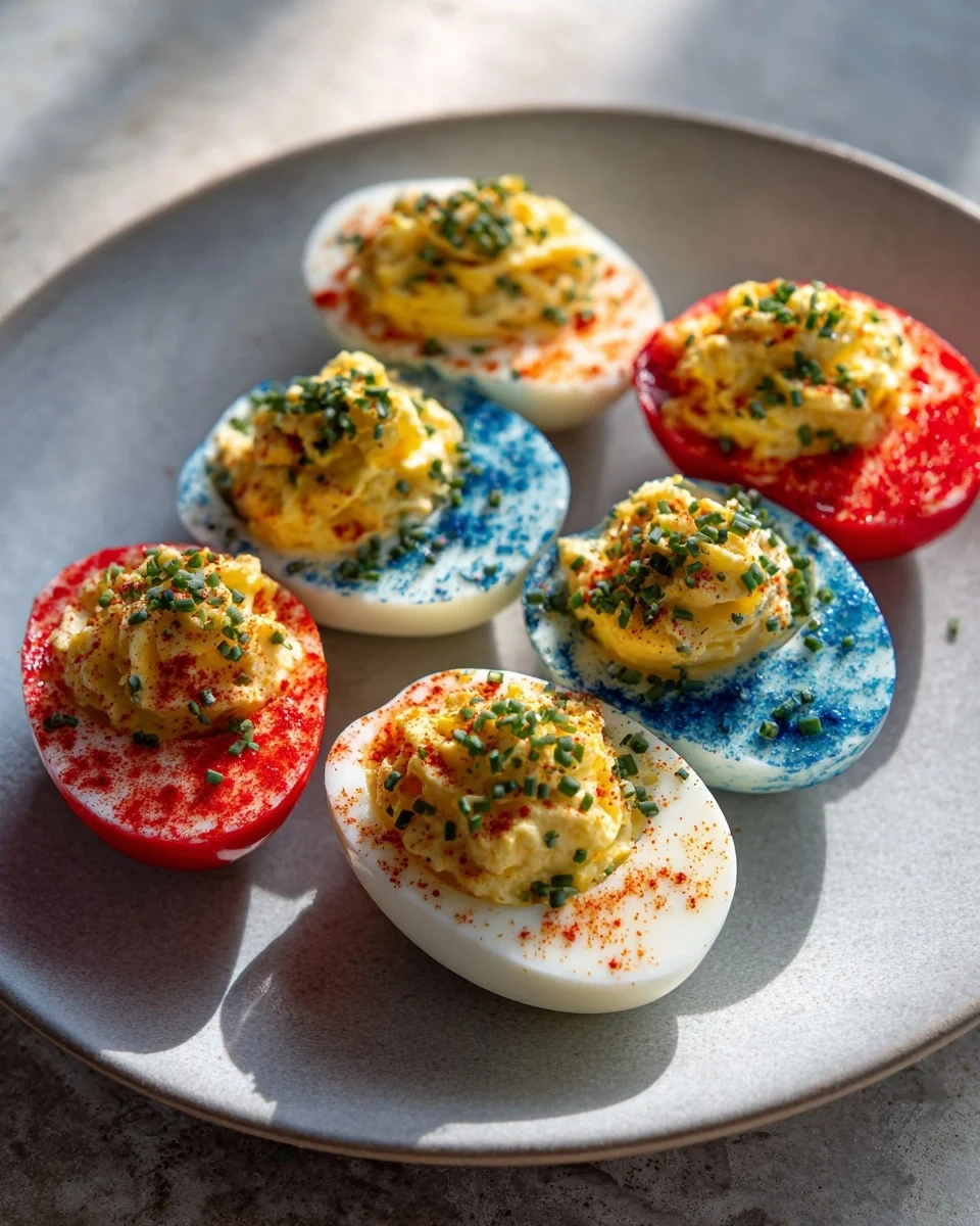 Patriotic Deviled Eggs