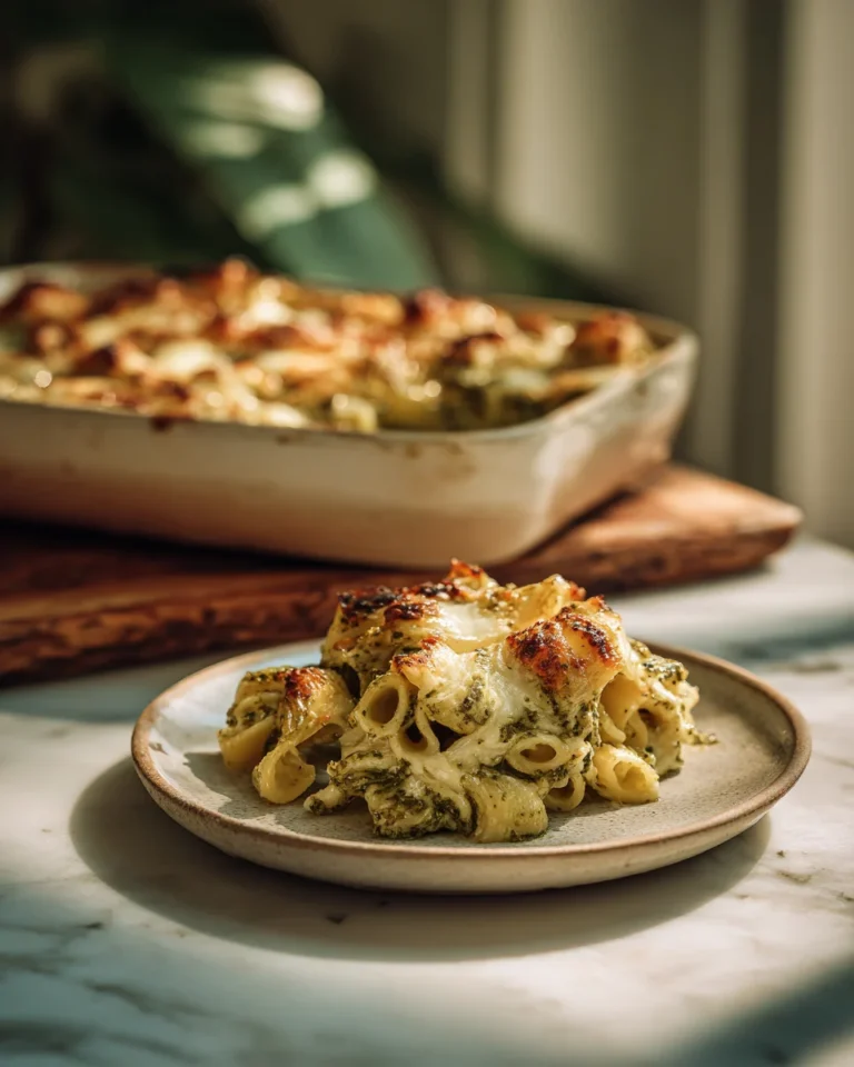 Pesto Mozzarella Pasta Bake