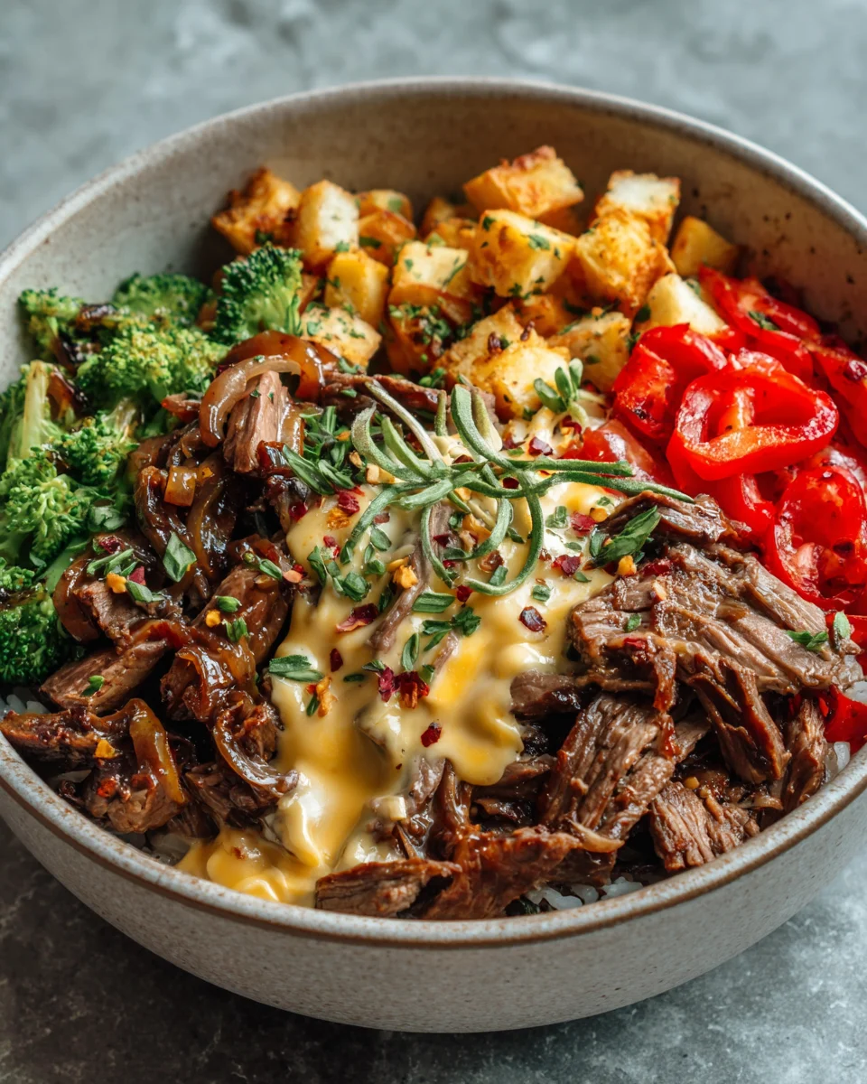Delicious Philly Cheesesteak Bowl Recipe