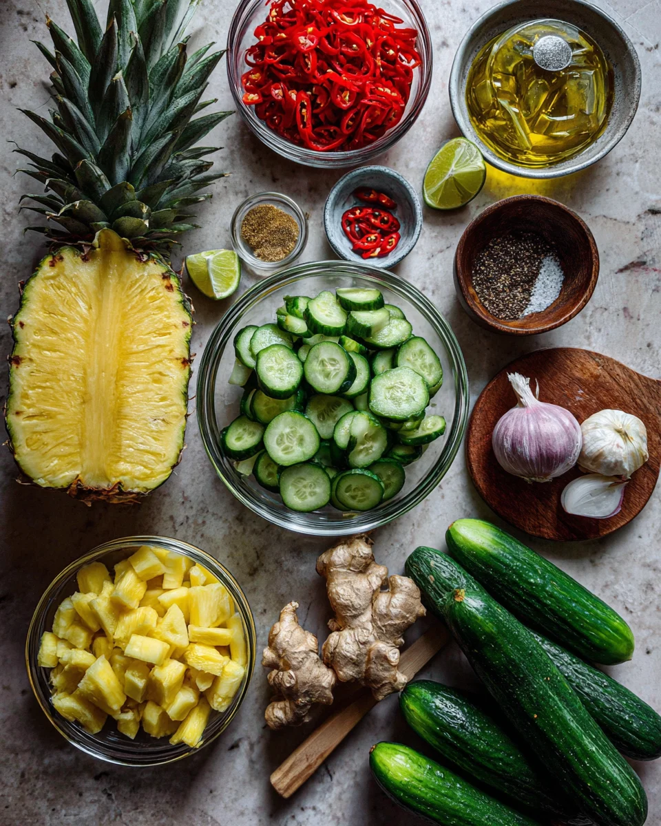 Pineapple Cucumber Chili Salad