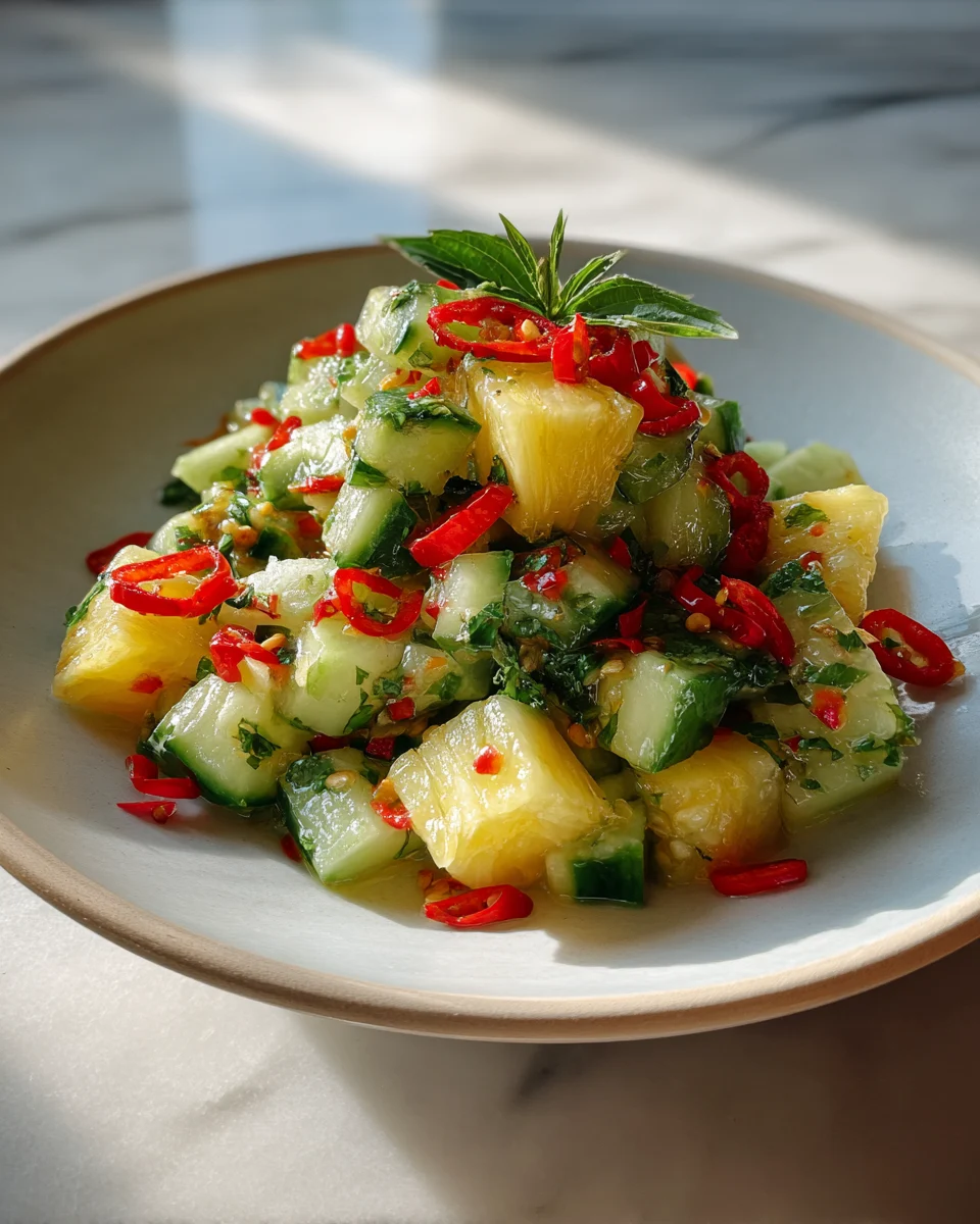 Pineapple Cucumber Chili Salad