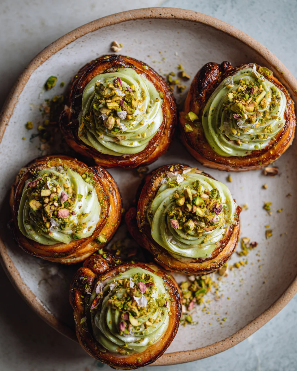 Pistachio Rosewater Cream Rolls