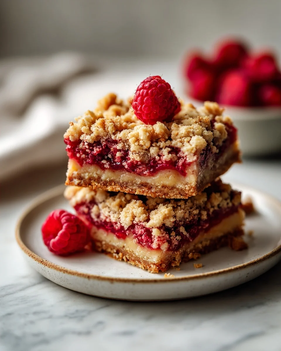 Raspberry Peach Crumble Bars